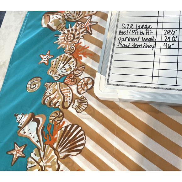 Bob Mackie Wearable Art Women's Caftan Poncho Sz L Seaside Stripes Coastal Boho - Picture 12 of 14